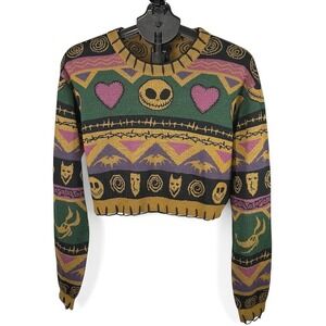 Disney Her Universe Nightmare Before Christmas Jack Skellington Cropped Sweater